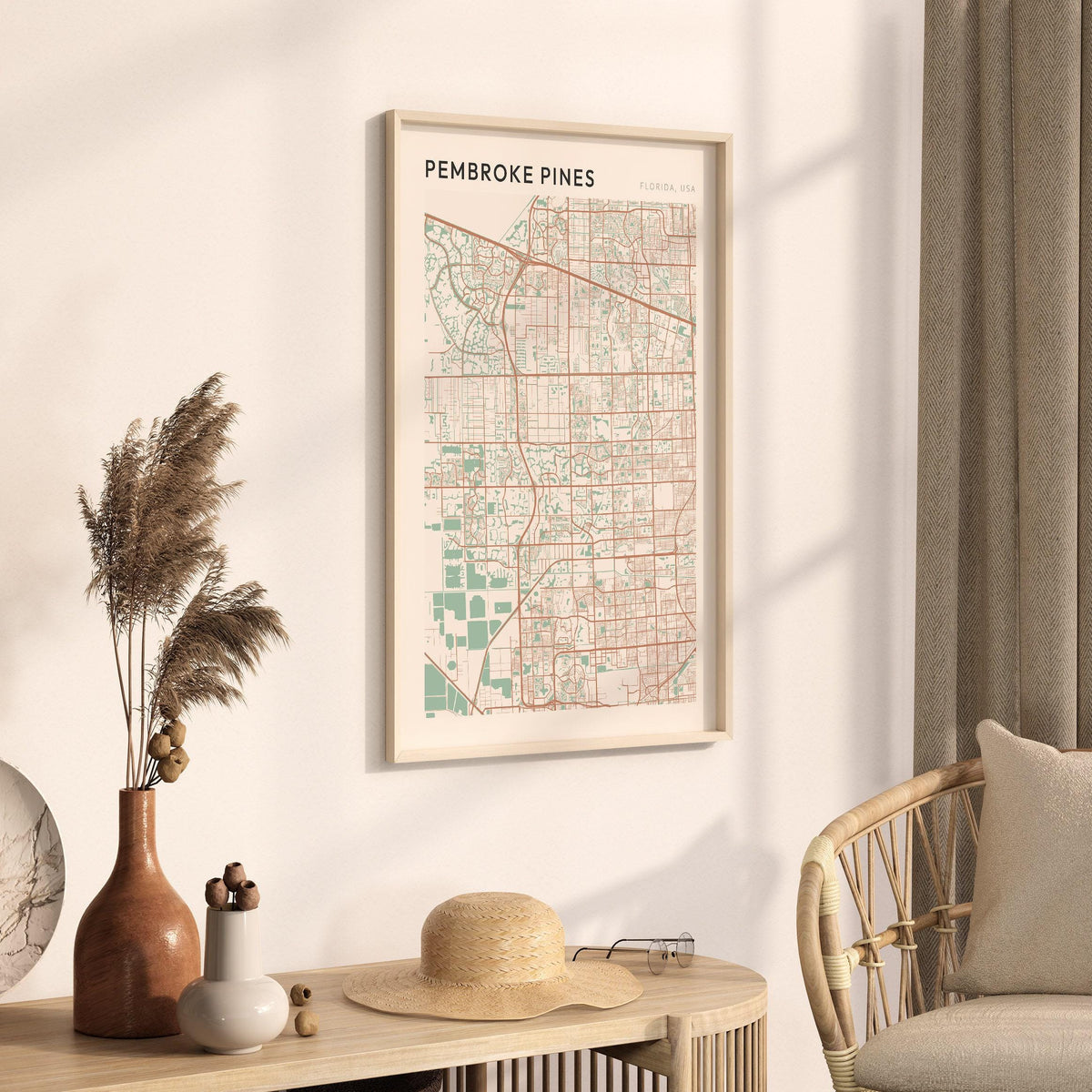 pembroke pines, florida map poster - image 2