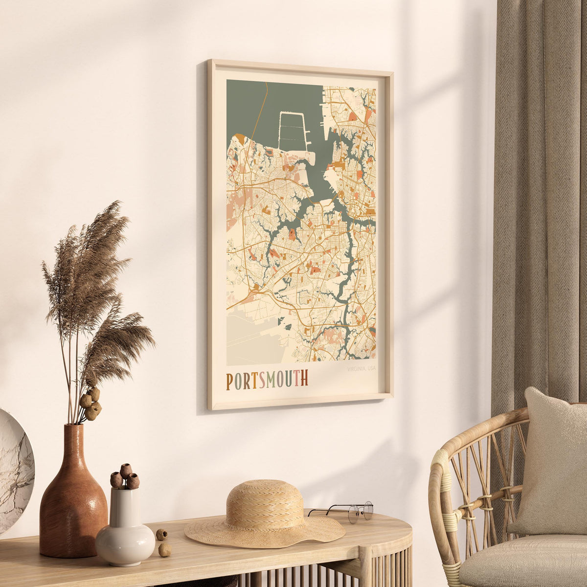 portsmouth, virginia map poster - image 2