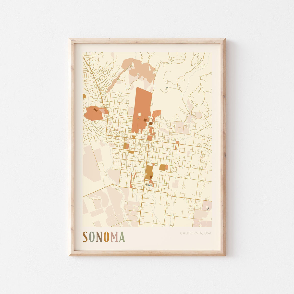 sonoma, california map poster - image 1