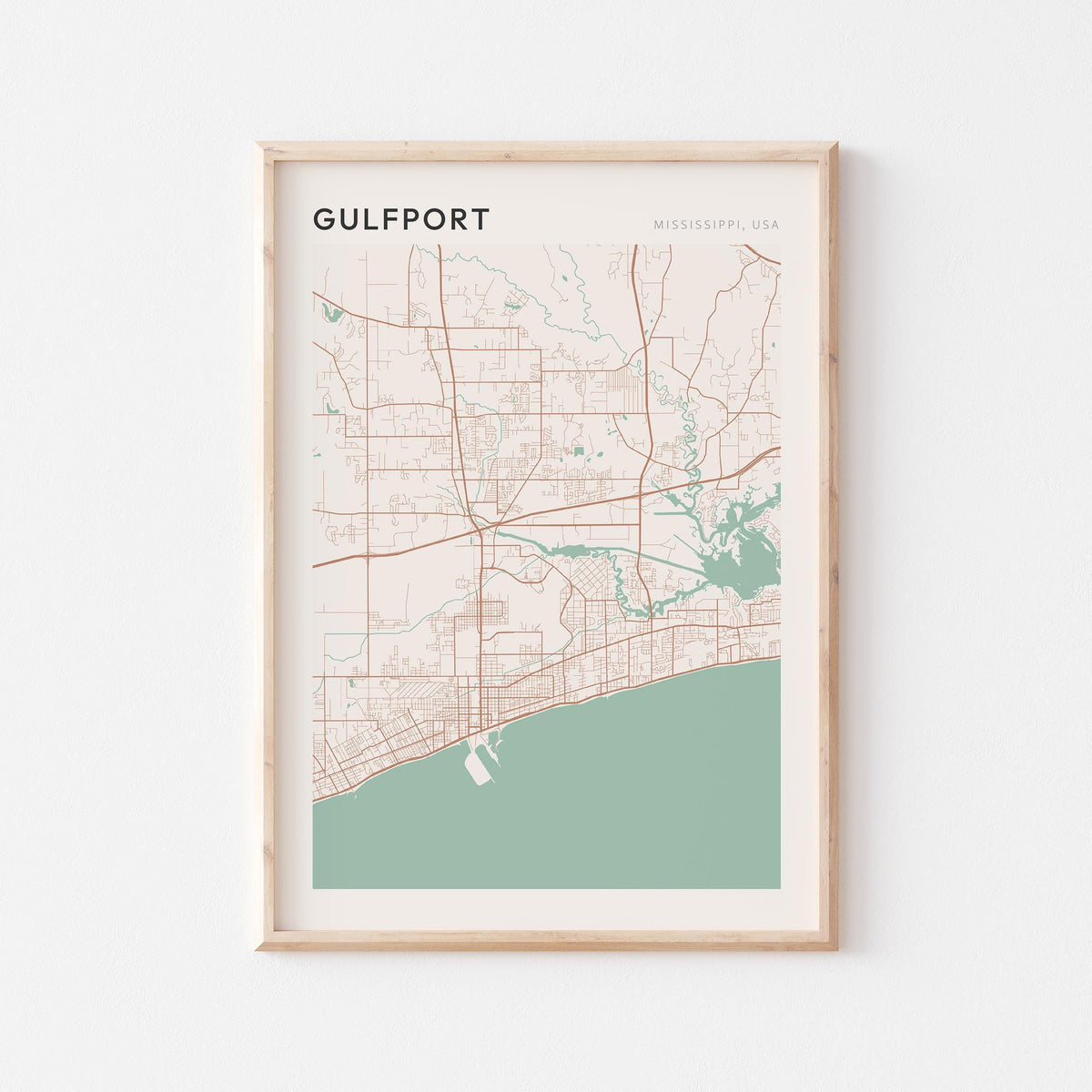 gulfport, mississippi map poster - image 1