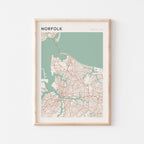 norfolk, virginia map poster - image 1