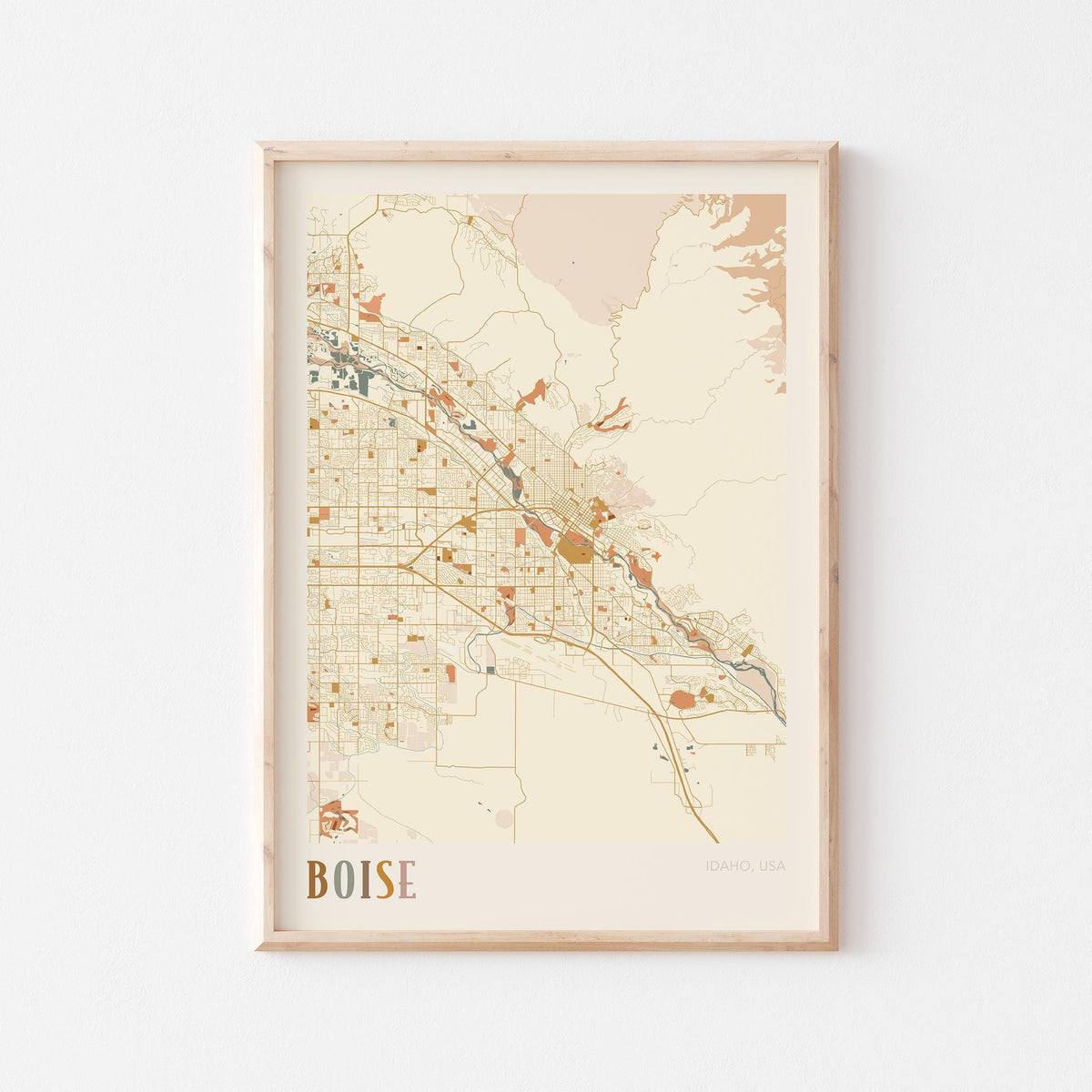 boise, idaho map poster - image 1