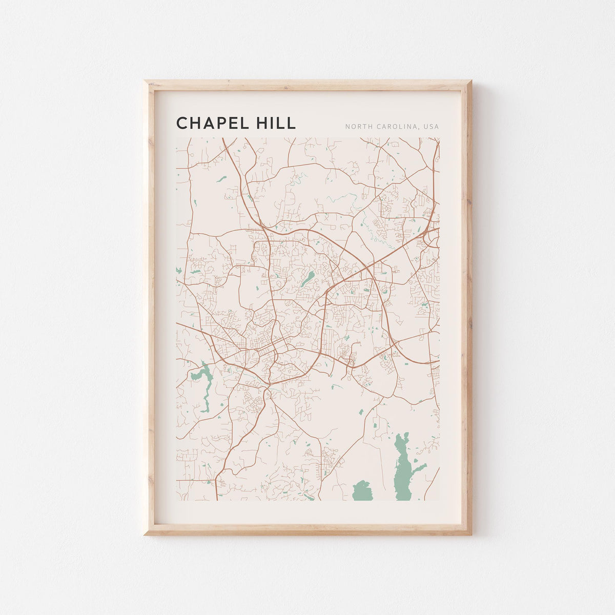 chapel hill, north carolina map poster - image 1