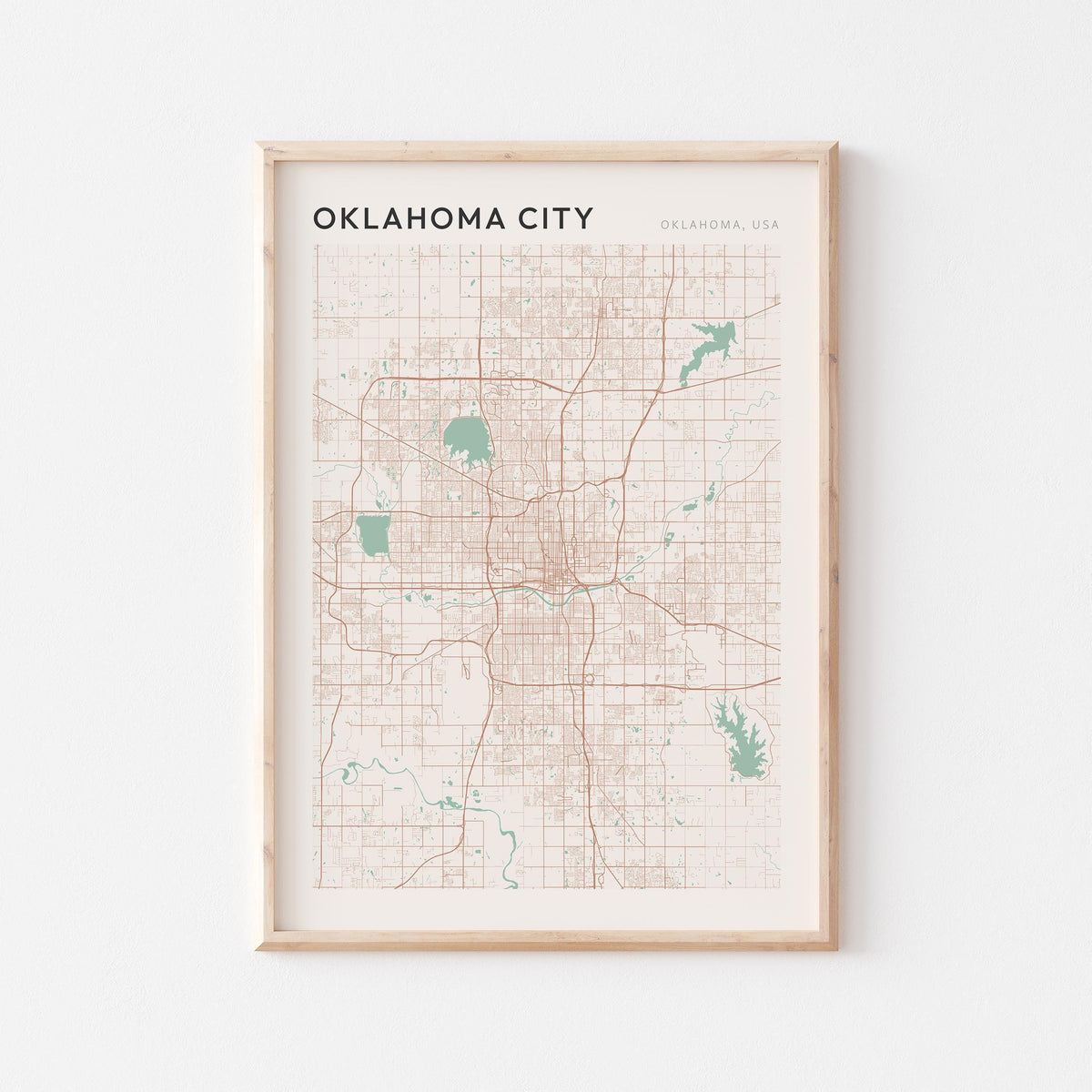 oklahoma city, oklahoma map poster - image 1