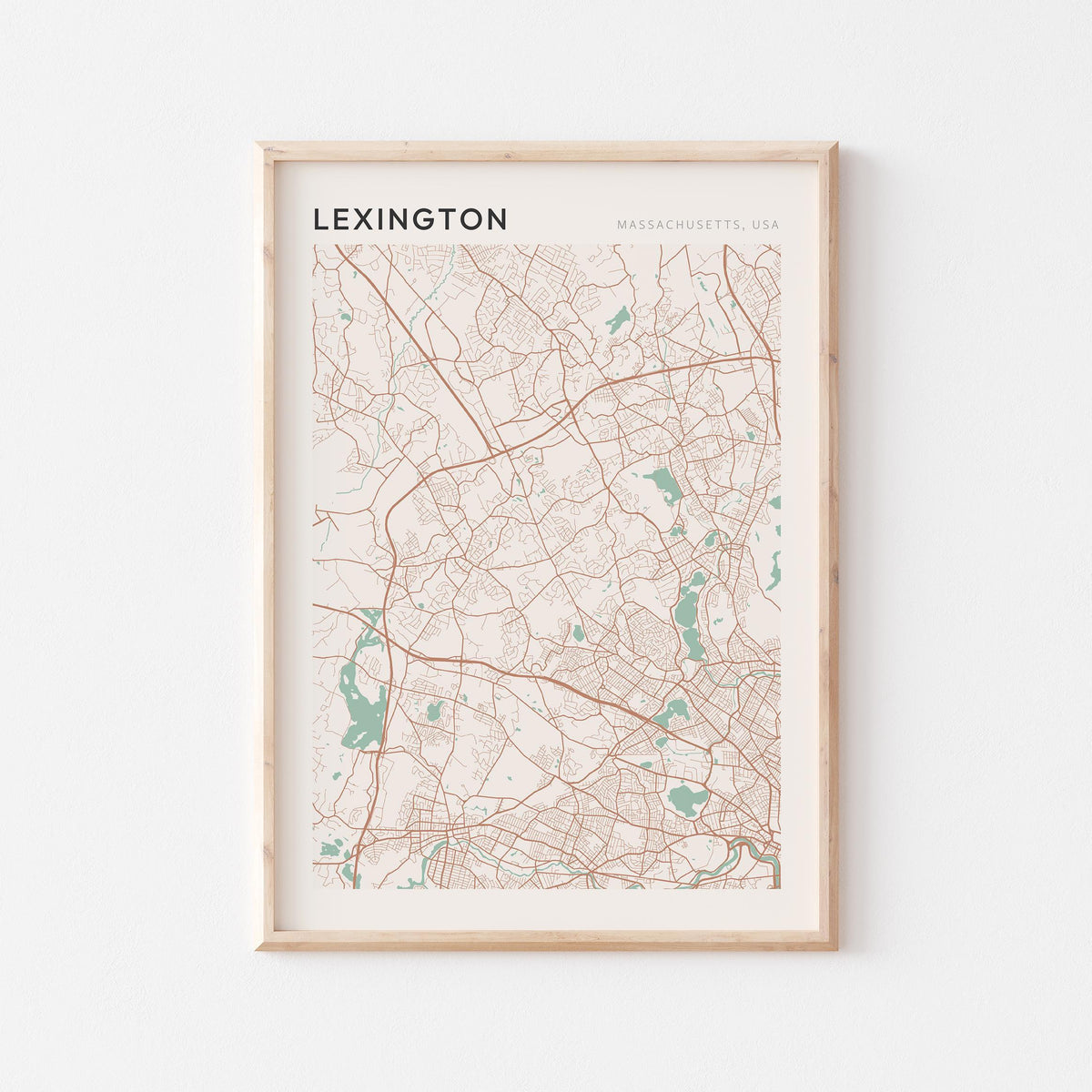 lexington, massachusetts map poster - image 1