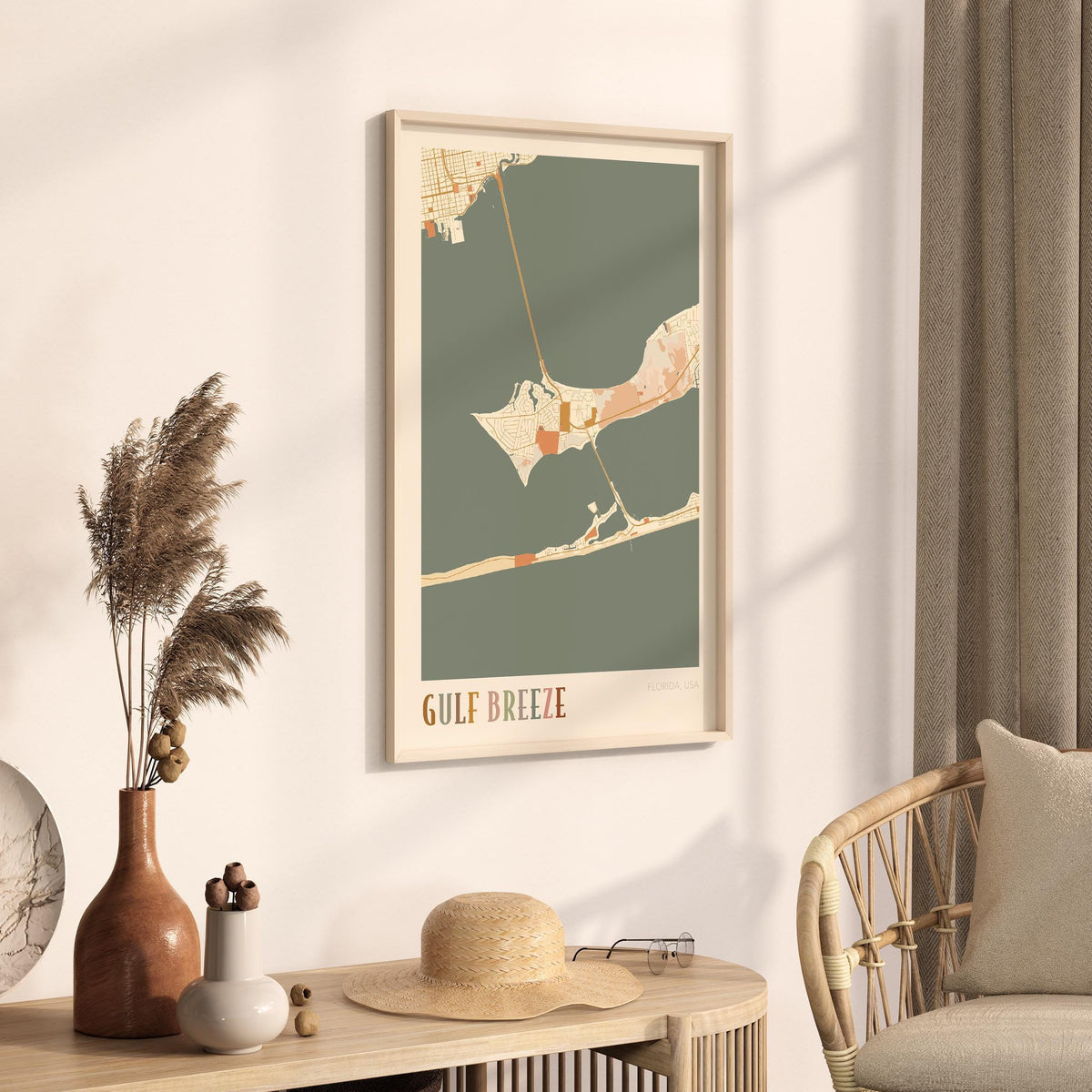 gulf breeze, florida map poster - image 2