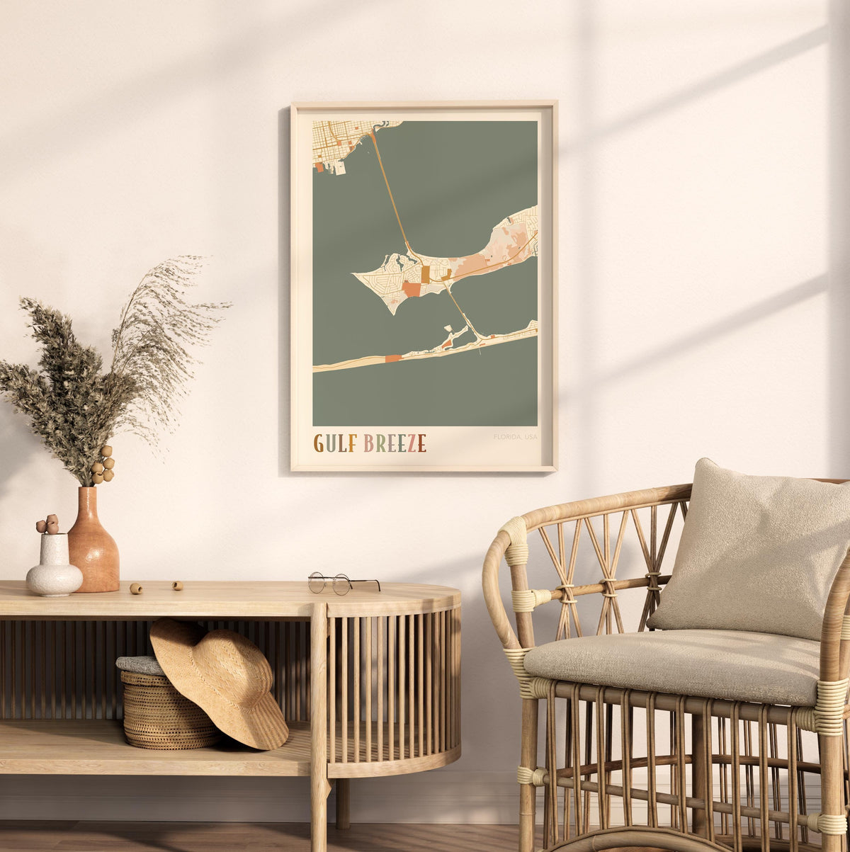 gulf breeze, florida map poster - image 3