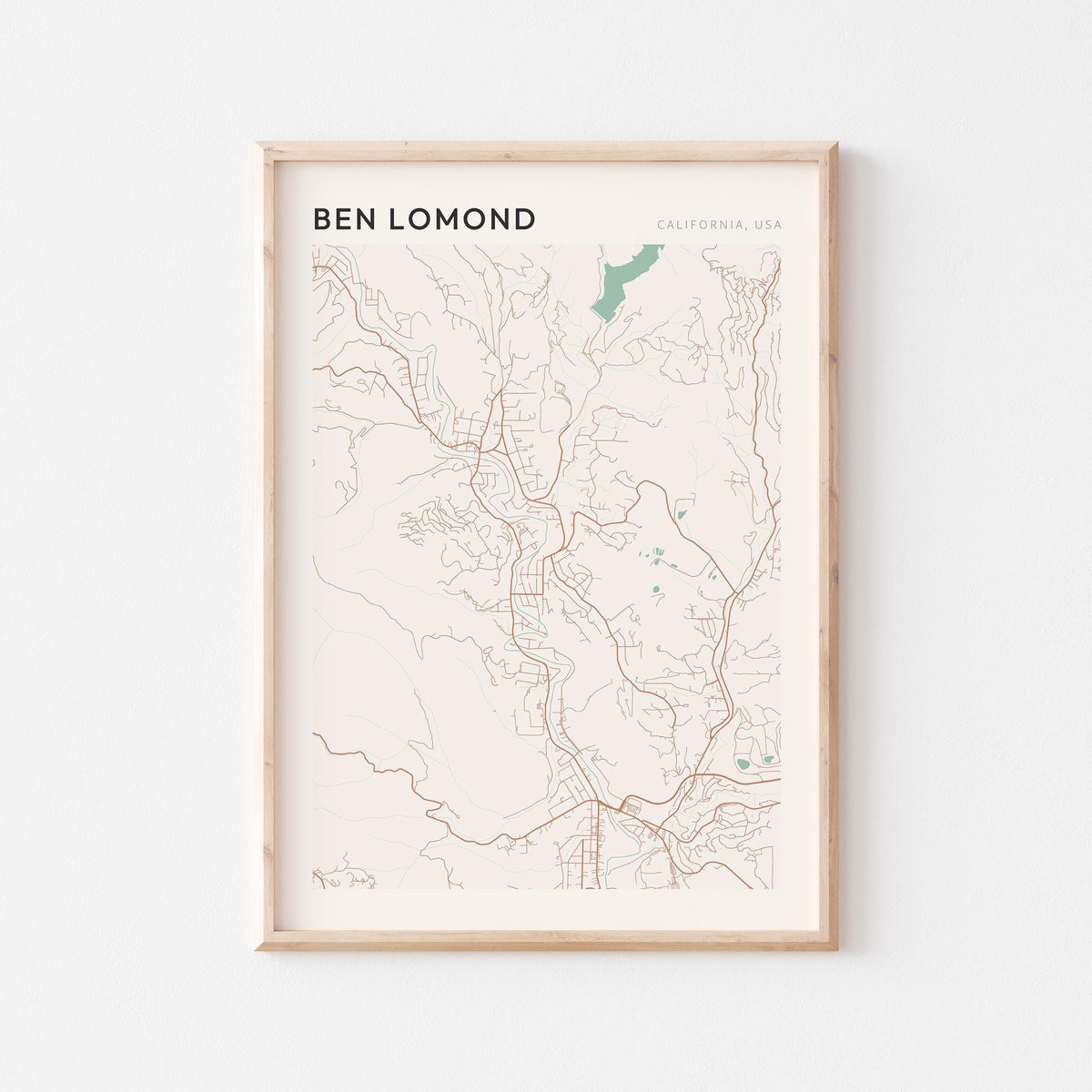 ben lomond, california map poster - image 1