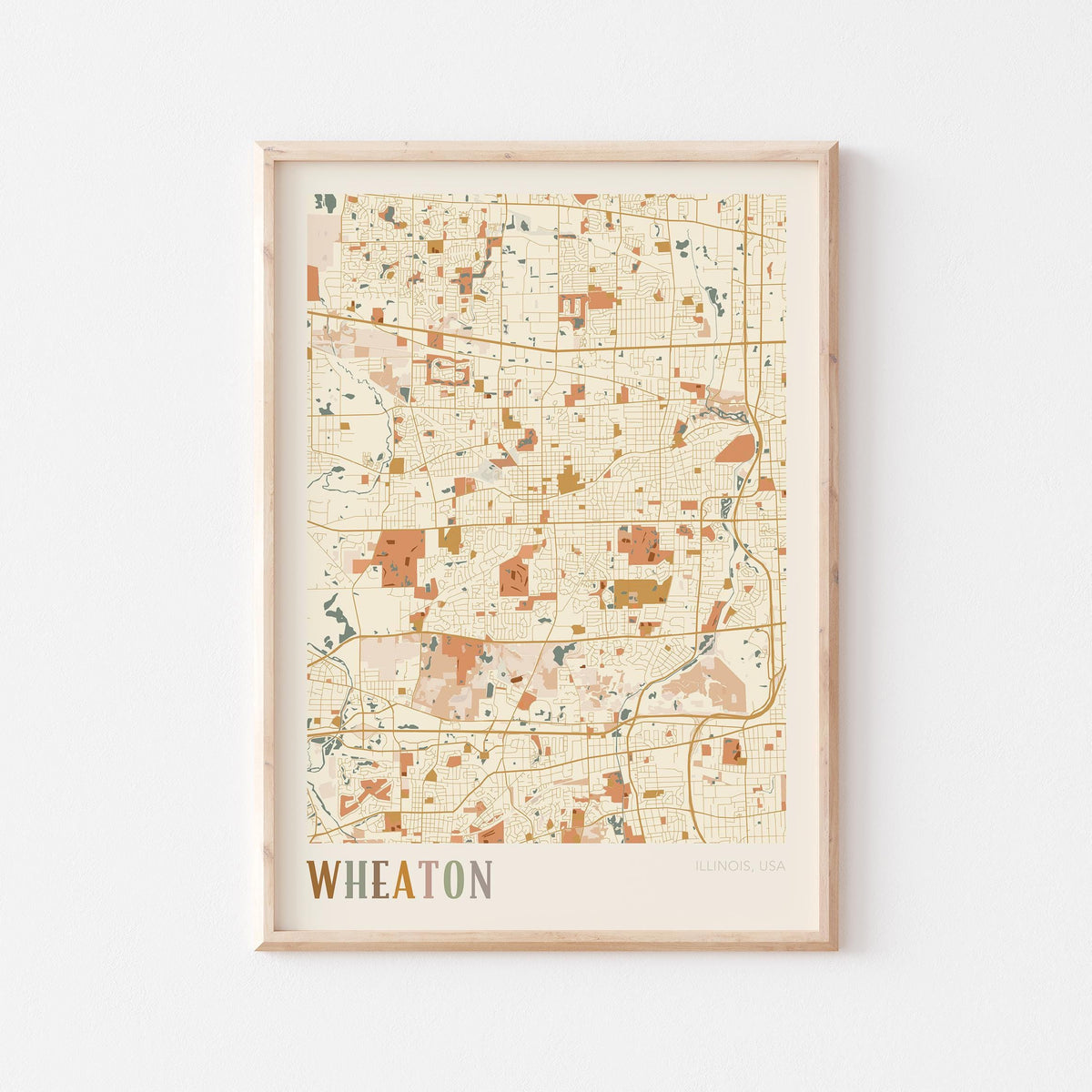 wheaton, illinois map poster - image 1