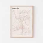 anniston, alabama map poster - image 1