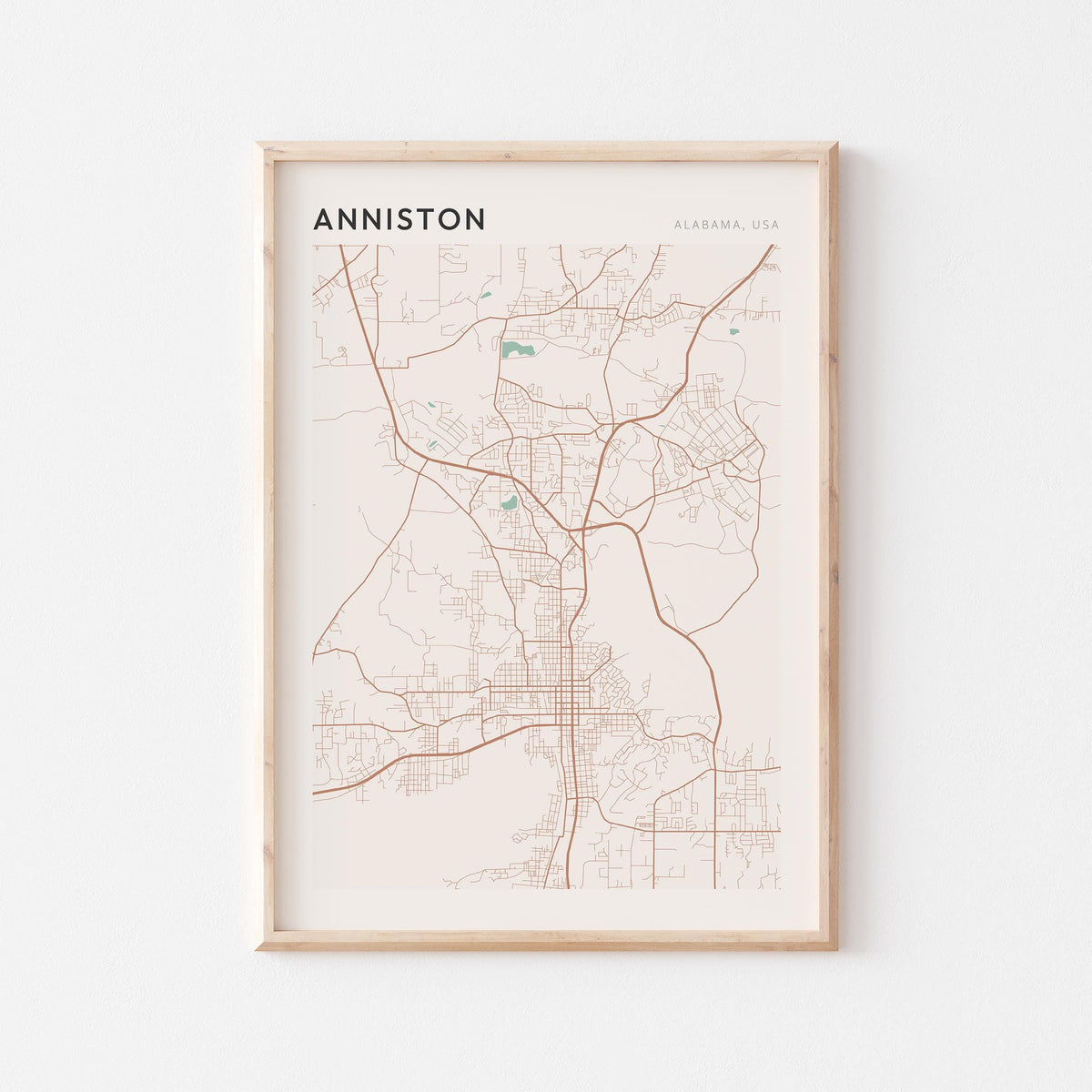 anniston, alabama map poster - image 1