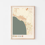 pismo beach, california map poster - image 1
