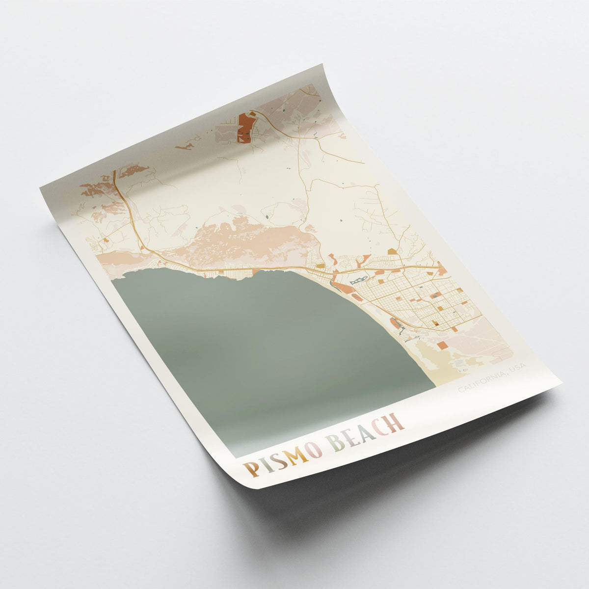 pismo beach, california map poster - image 4