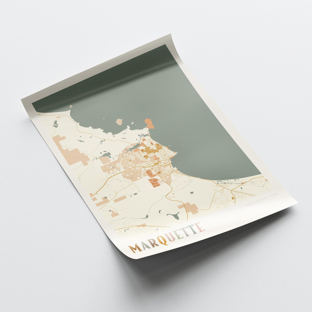 marquette, michigan map poster - image 4