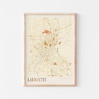 lafayette, louisiana map poster - image 1