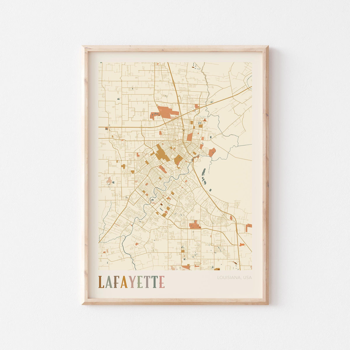 lafayette, louisiana map poster - image 1