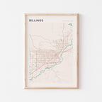 billings, montana map poster - image 1