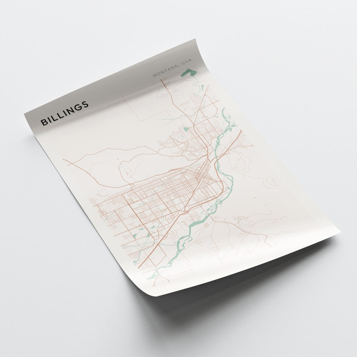 billings, montana map poster - image 4