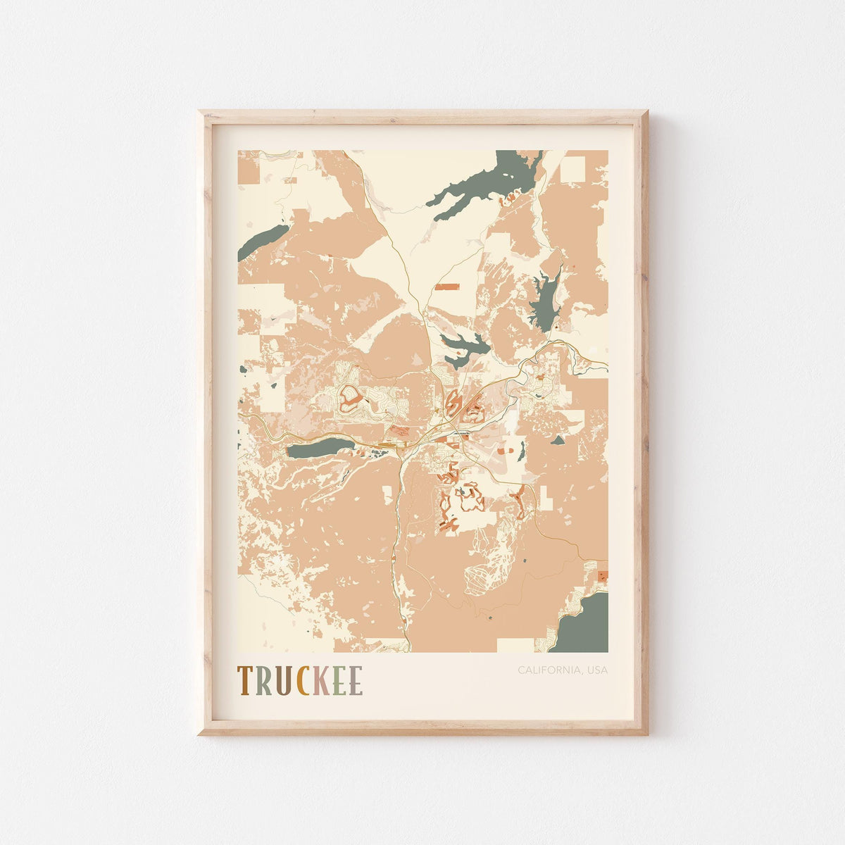 truckee, california map poster - image 1