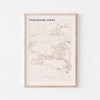 thousand oaks, california map poster - image 1