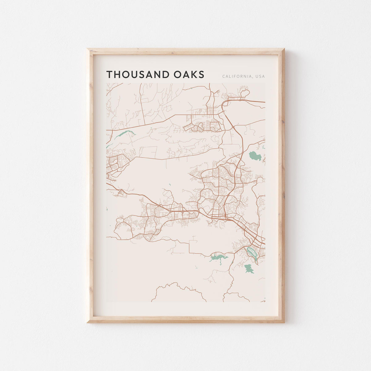 thousand oaks, california map poster - image 1