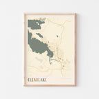 clearlake, california map poster - image 1