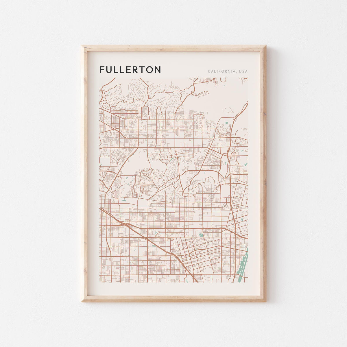 fullerton, california map poster - image 1