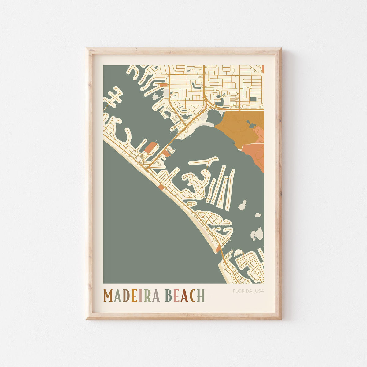 madeira beach, florida map poster - image 1