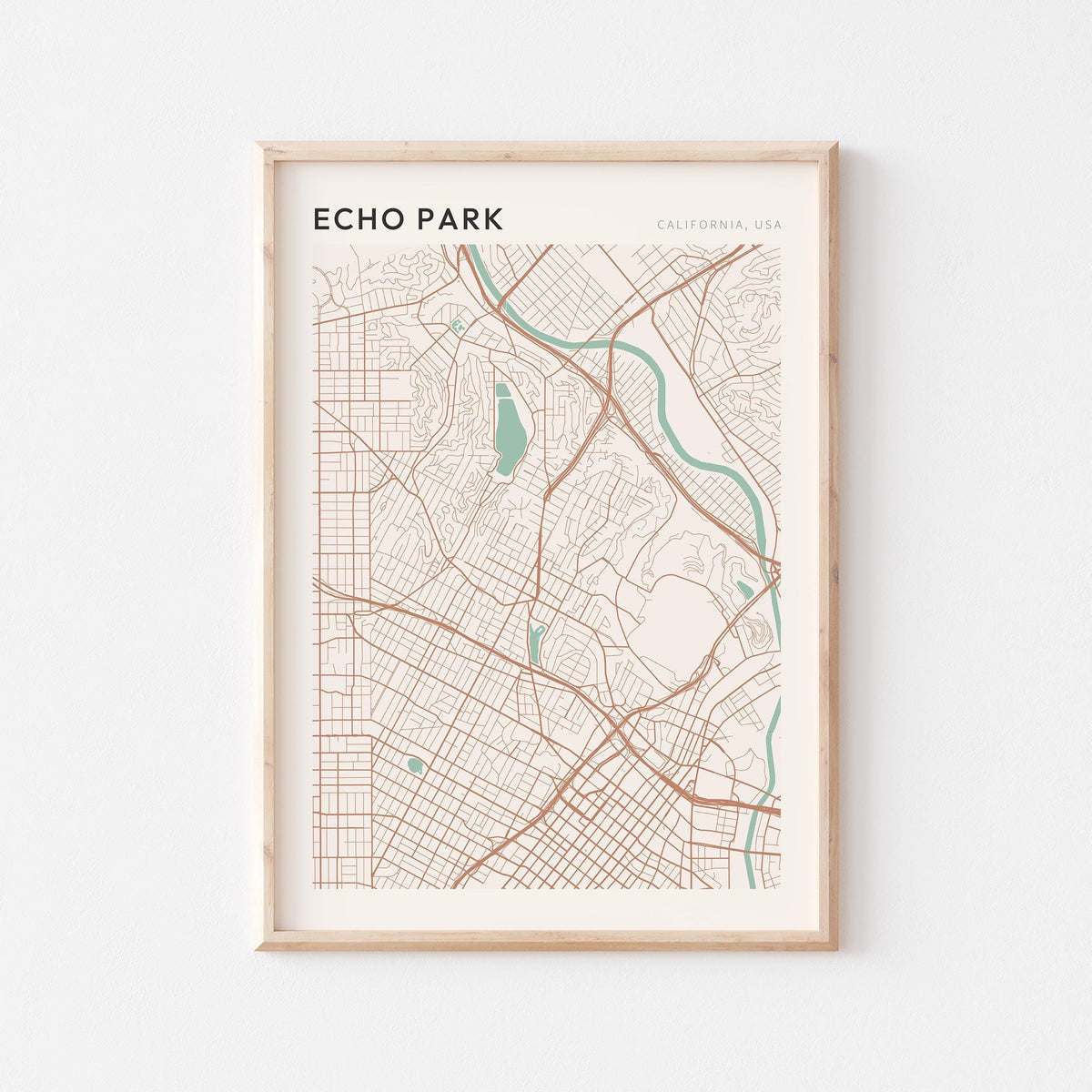 echo park, california map poster - image 1