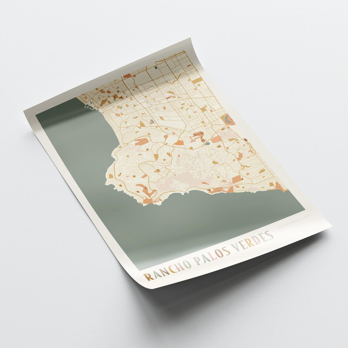 rancho palos verdes, california map poster - image 4
