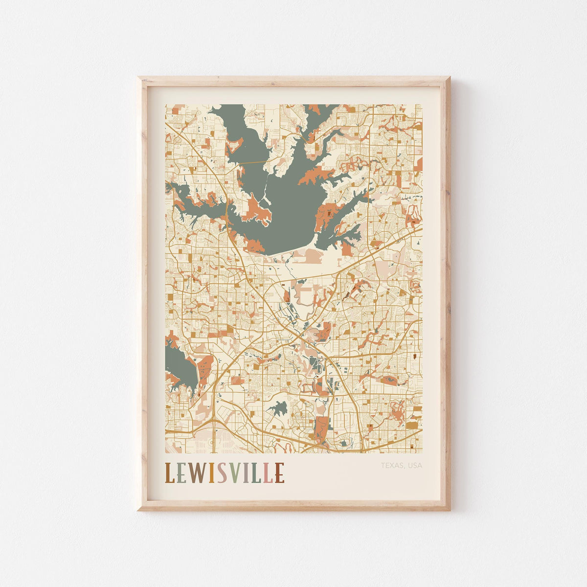 lewisville, texas map poster - image 1