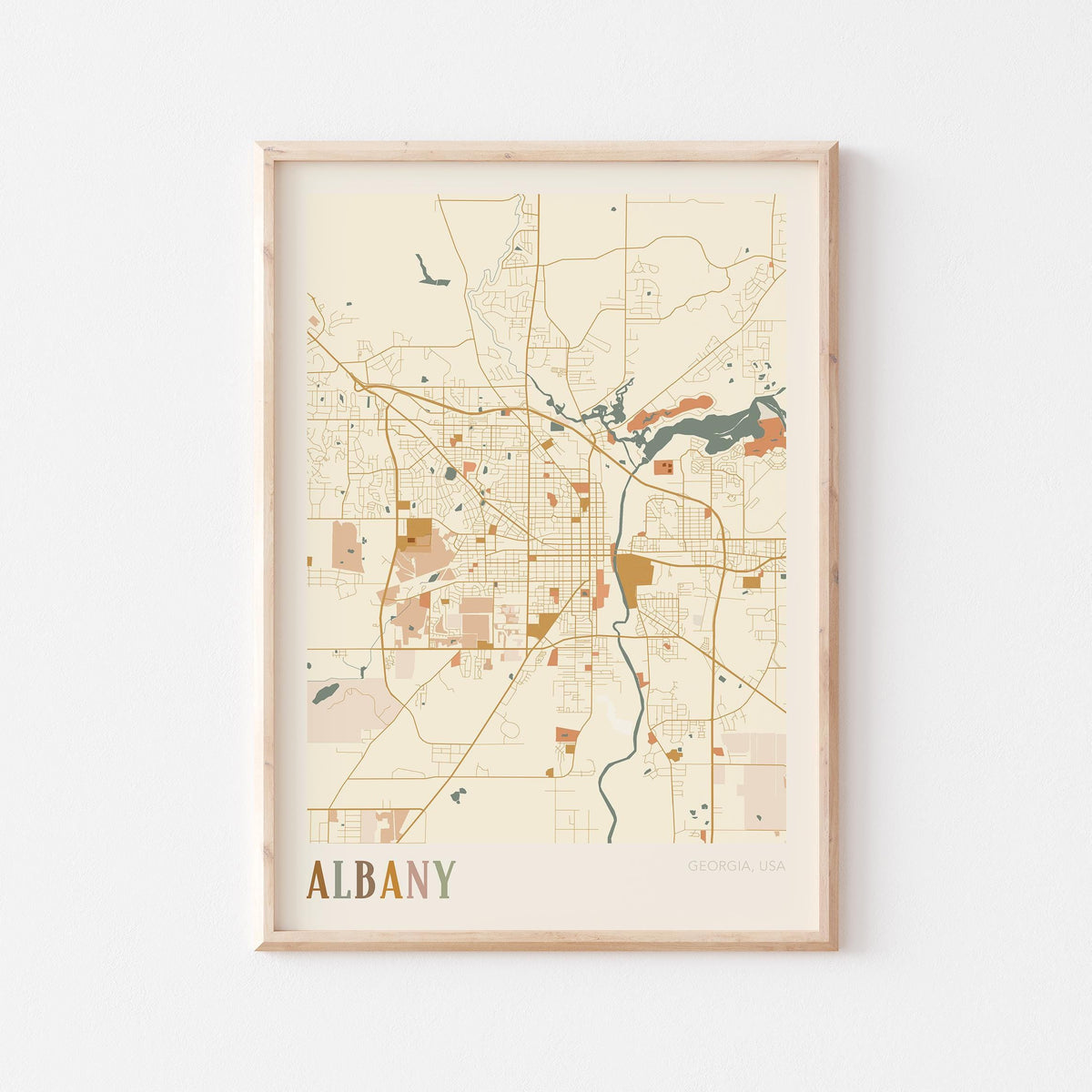 albany, georgia map poster - image 1