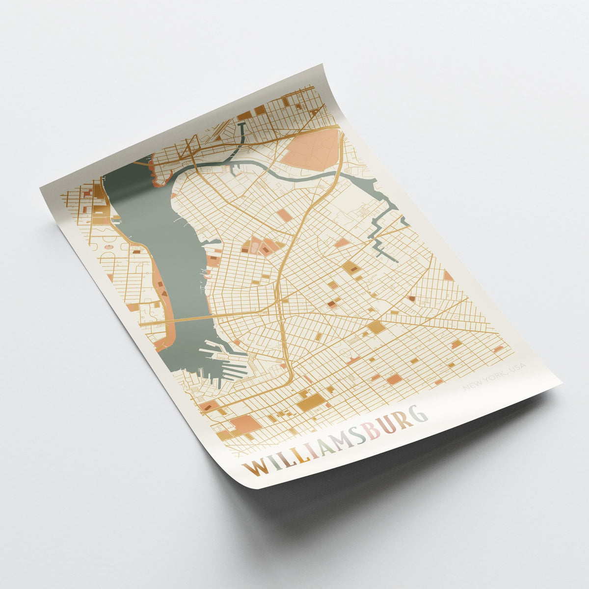 williamsburg, new york map poster - image 4
