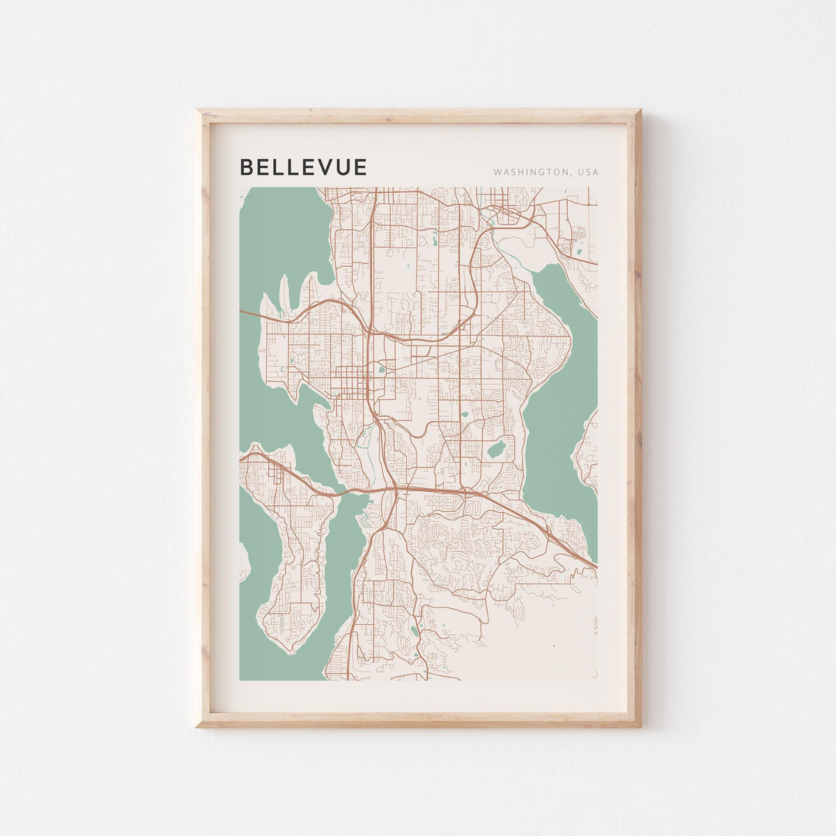 bellevue, washington map poster - image 1