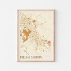 college station, texas map poster - image 1