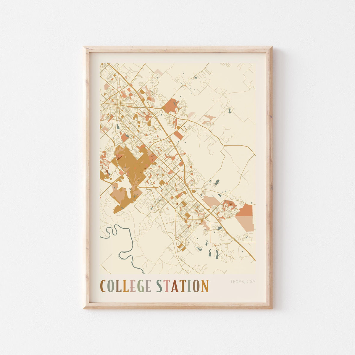 college station, texas map poster - image 1