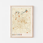 greensboro, north carolina map poster - image 1