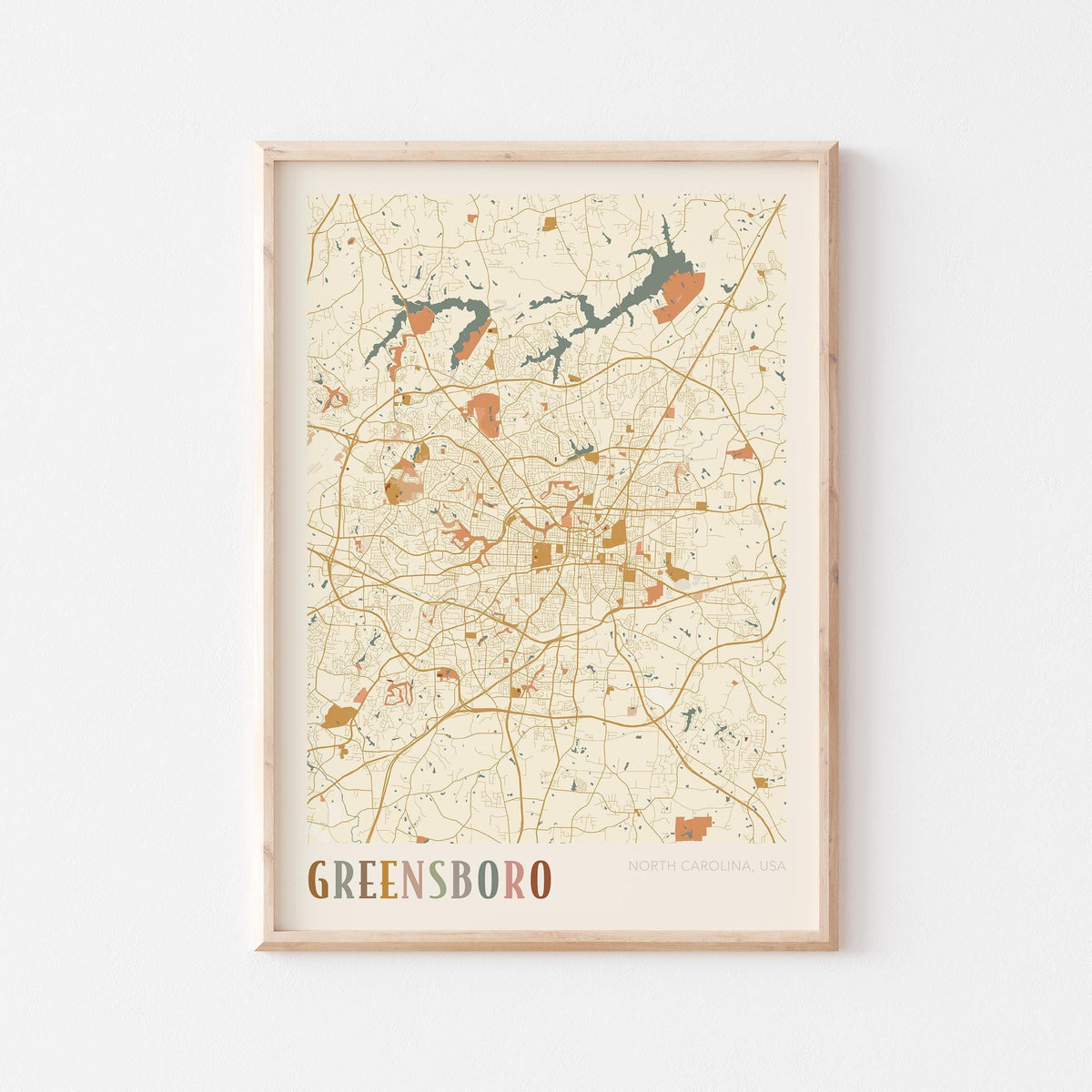 greensboro, north carolina map poster - image 1
