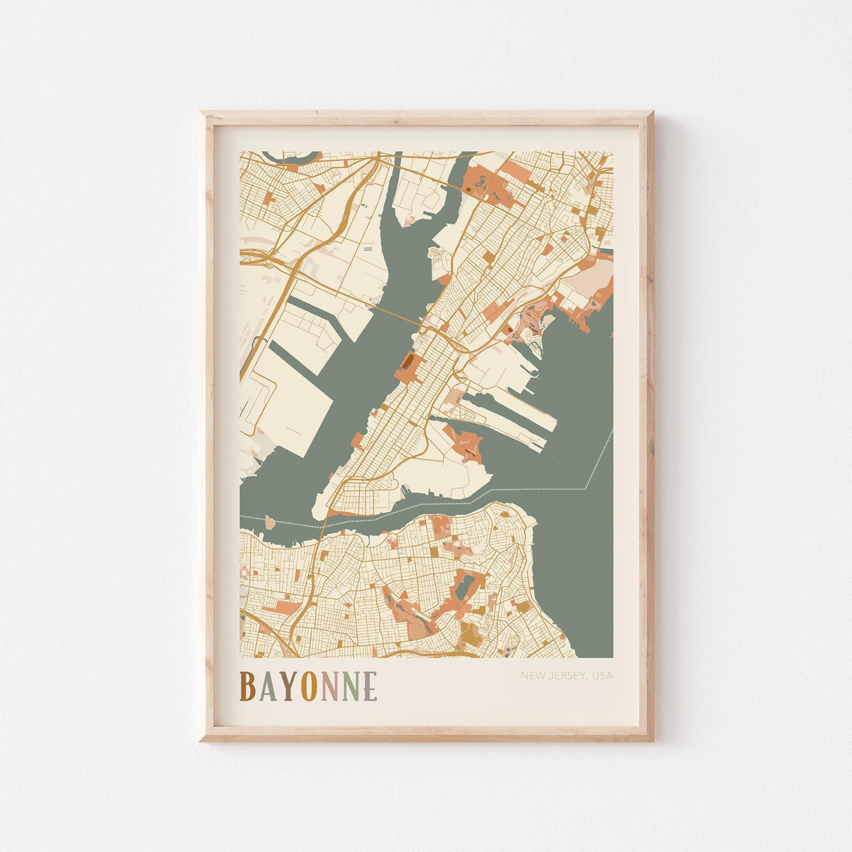 bayonne, new jersey map poster - image 1