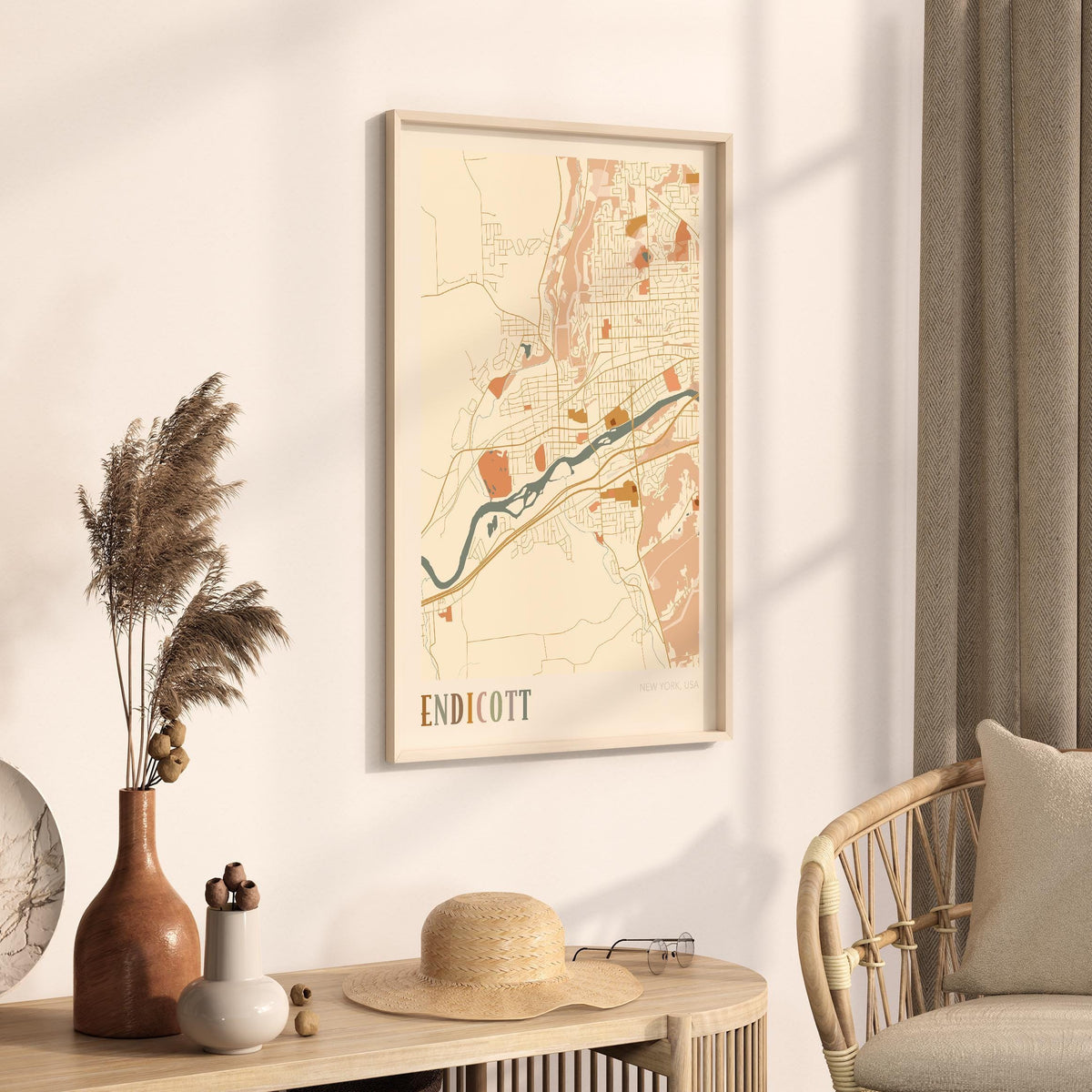 endicott, new york map poster - image 2