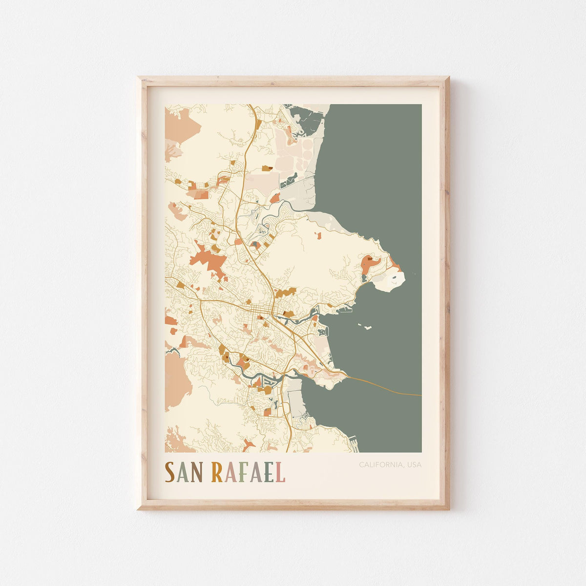 san rafael, california map poster - image 1