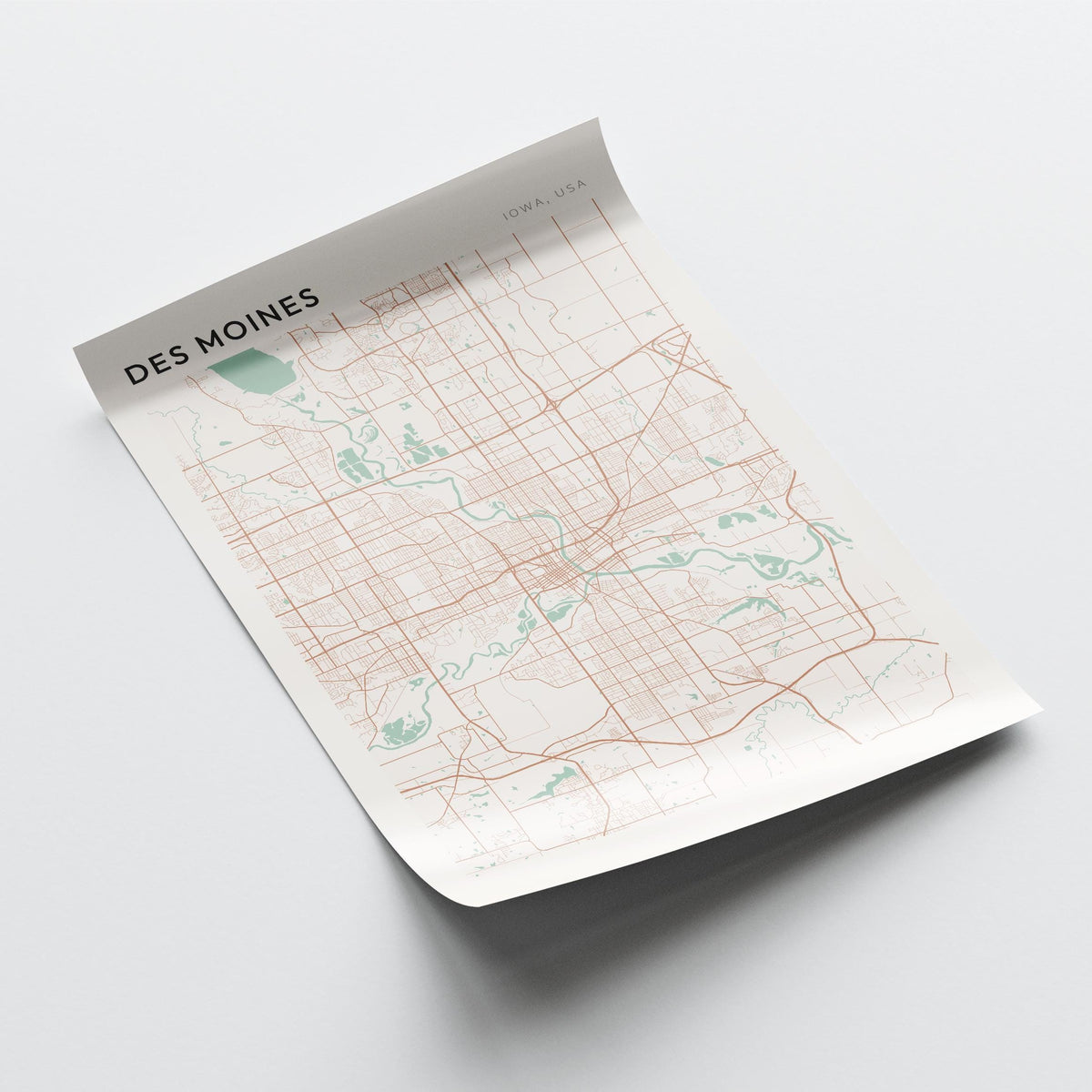 des moines, iowa map poster - image 4
