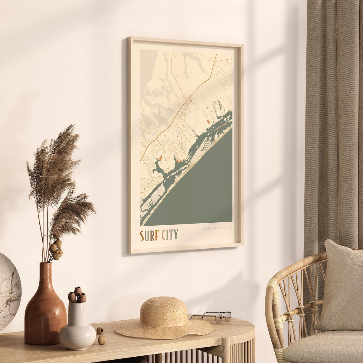 surf city, north carolina map poster - image 2