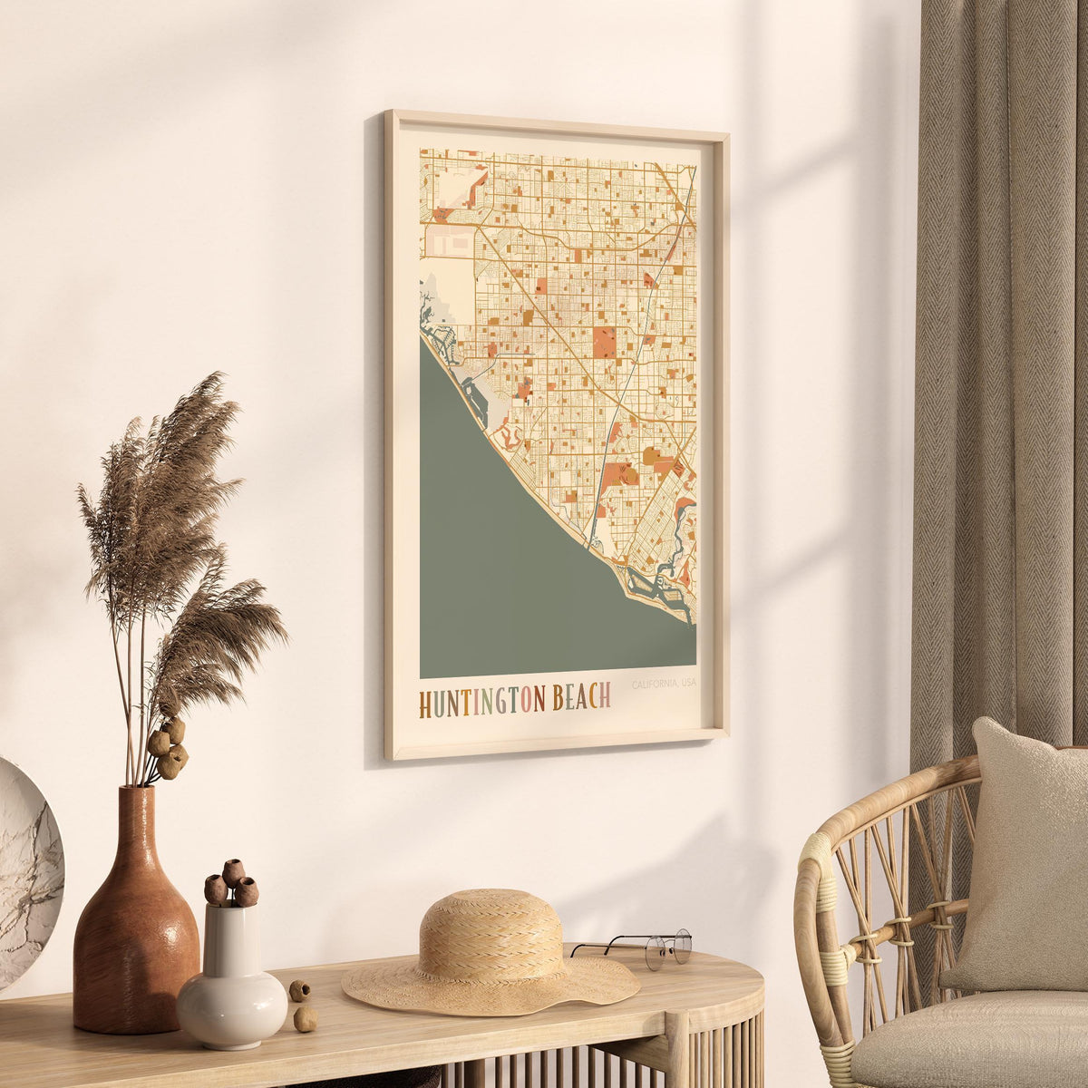 huntington beach, california map poster - image 2