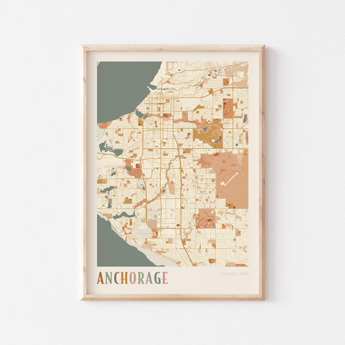 anchorage, alaska map poster - image 1