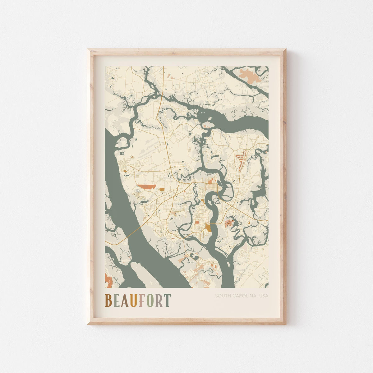 beaufort, south carolina map poster - image 1