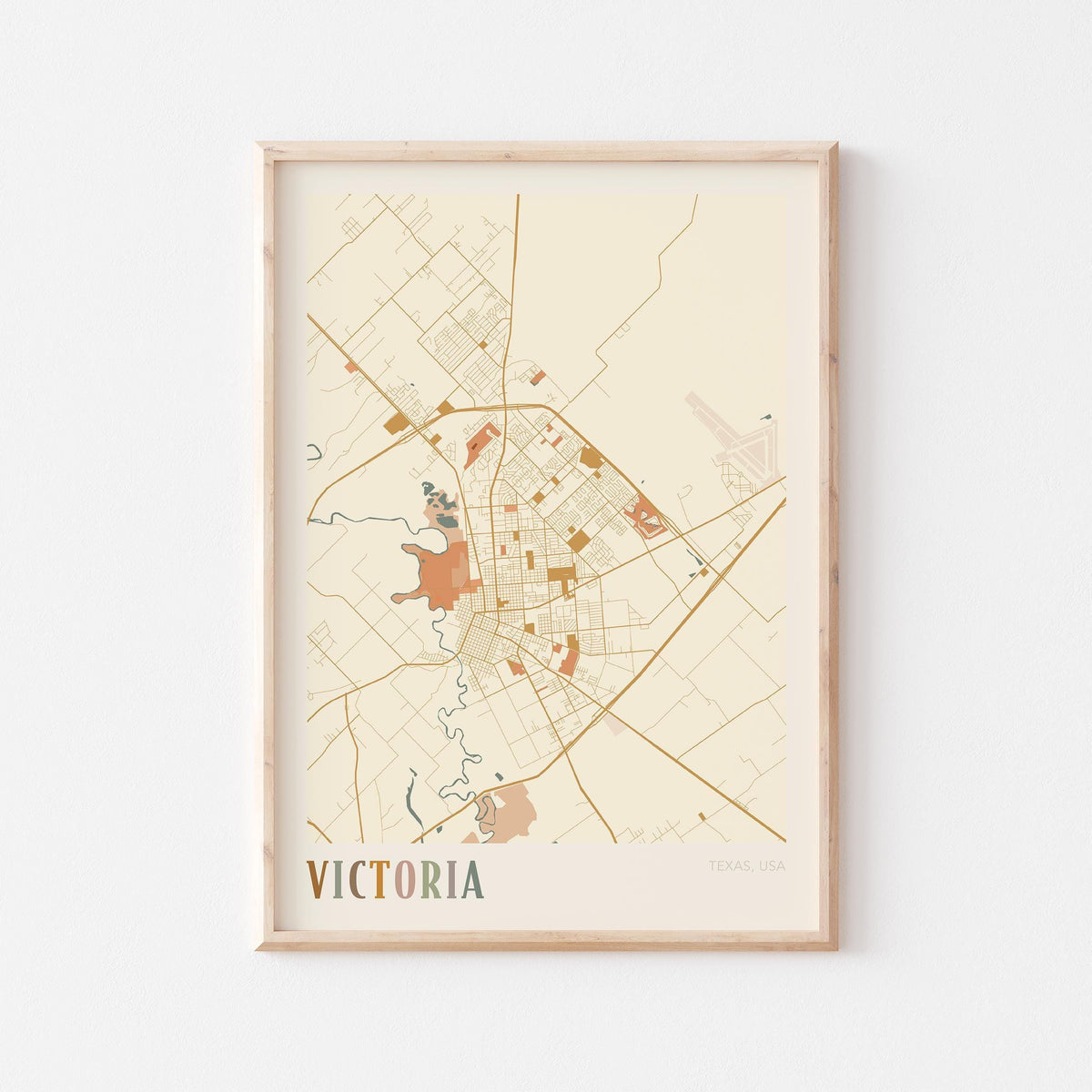 victoria, texas map poster - image 1