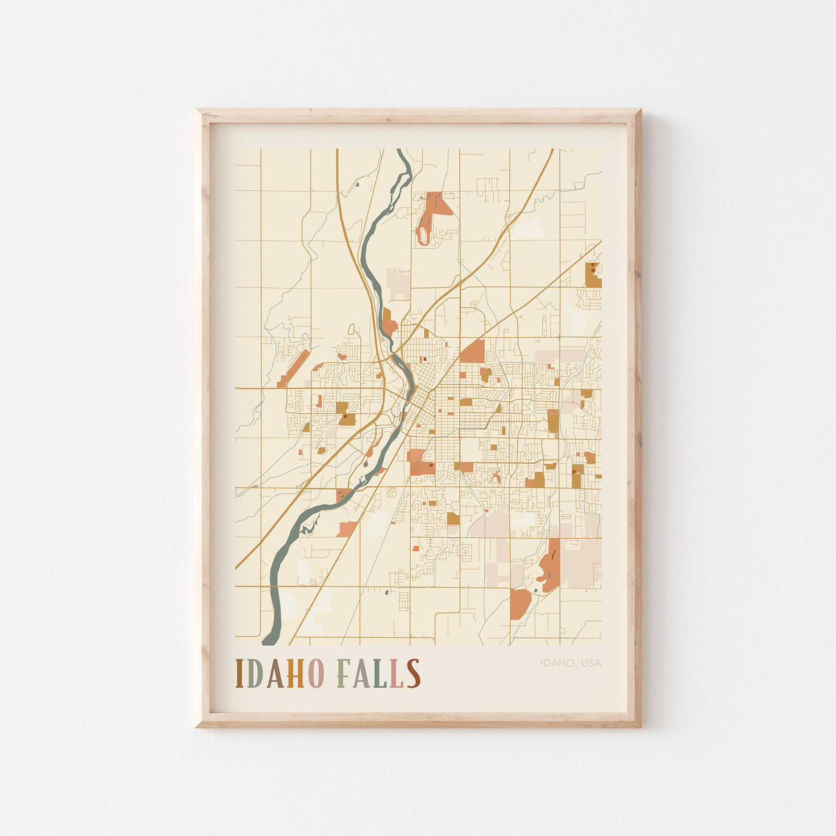 idaho falls, idaho map poster - image 1