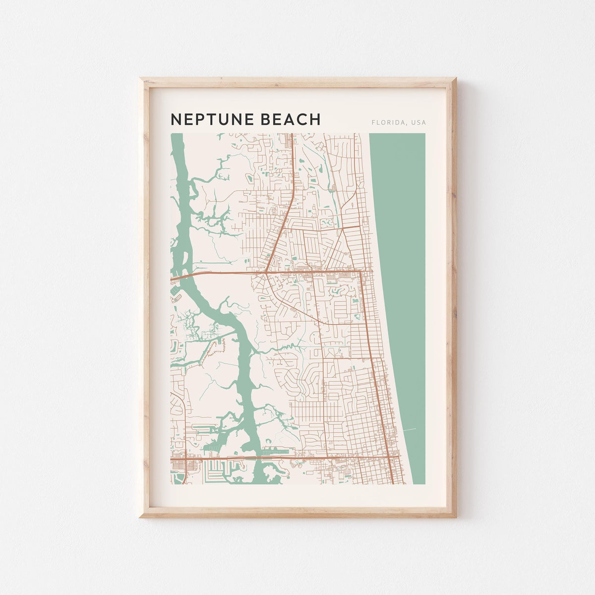 neptune beach, florida map poster - image 1