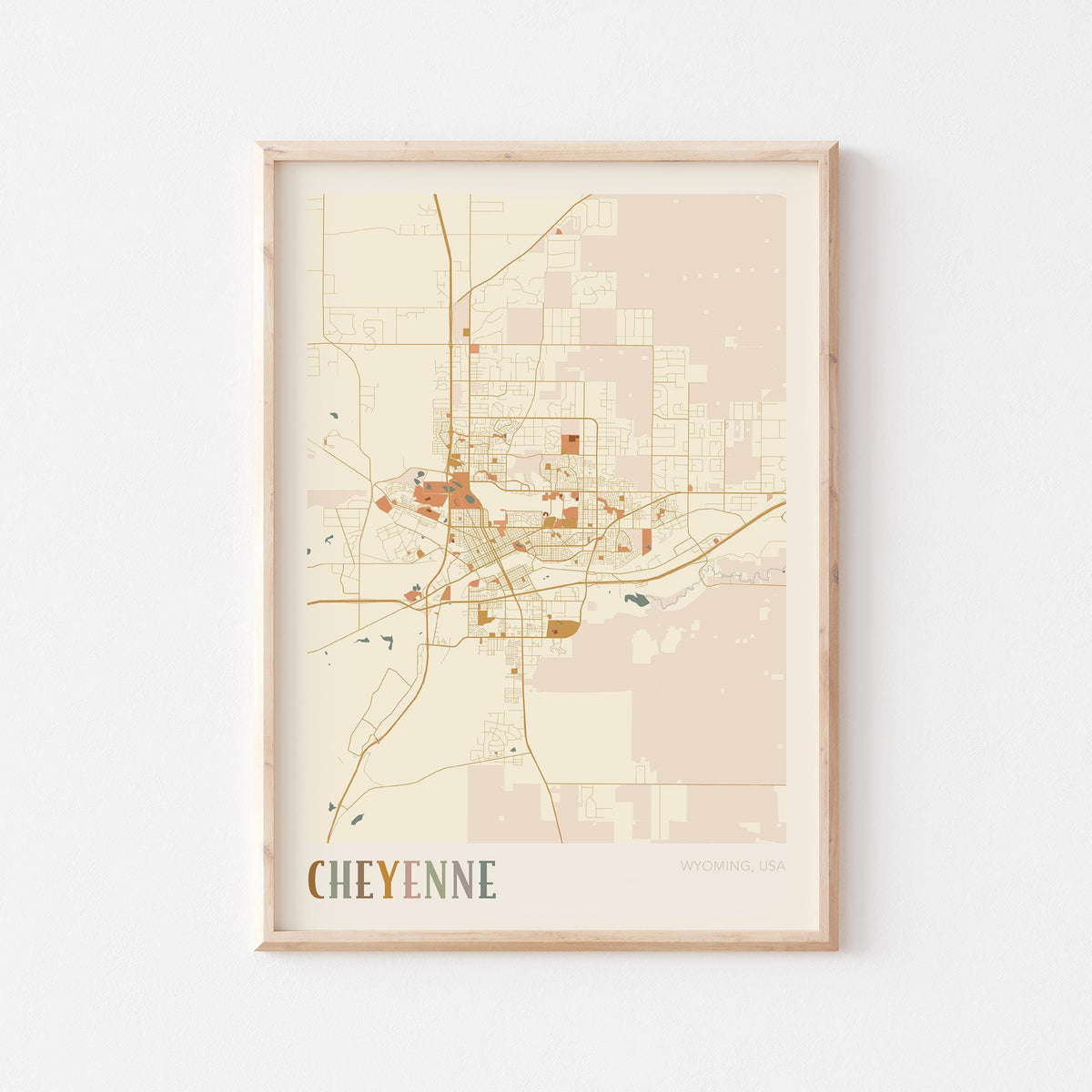 cheyenne, wyoming map poster - image 1